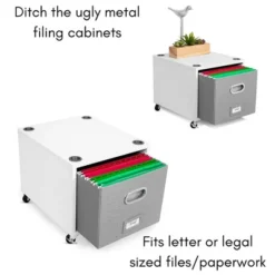 BirdRock Home Rolling Storage File Cabinet With 1 Lateral Drawer - White -Smart Office Sets GUEST 8622c5d8 e216 4859 adff 403d4c13488c