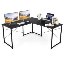 Costway L-Shaped Reversible Computer Desk 2-Person Long Table W/Monitor Stand -Smart Office Sets GUEST 86fcc52a a478 43d8 bfcb 5fc1737d3748