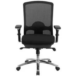 Emma And Oliver 24/7 350 Lb. Big & Tall Black Mesh Synchro-Tilt Swivel Ergonomic Office Chair -Smart Office Sets GUEST 878bd8ac e607 4c6e b5ff 019eea68c04f