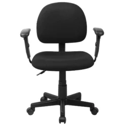 Flash Furniture Wayne Mid-Back Black Fabric Swivel Task Office Chair With Adjustable Arms -Smart Office Sets GUEST 8836ac5c eb02 4168 9e3a e30b935fe047
