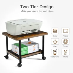 Tangkula 2-Tier Rolling Under Desk Printer Cart With 2 Storage Shelves Printer Stand For Home Office -Smart Office Sets GUEST 8956c2a2 09fe 4a16 84c7 0ba8faef06fb