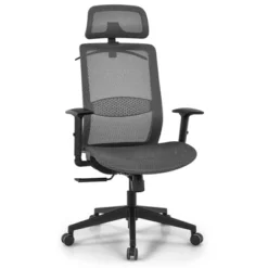 Tangkula High Back Mesh Office Chair Ergonomic Executive Chair Swivel Computer Task Chair W/ Headrest Black/ Gray -Smart Office Sets GUEST 895a5522 2c2b 466a bdc5 4bf318ae0e36