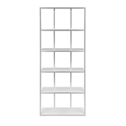 74" Shining Star Champagne Bookcase With Shelves White - Treasure Trove Accents