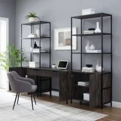 3pc Jacobsen Desk And Large Etagere Set Brown Ash - Crosley 20 3pc Jacobsen Desk And Large Etagere Set Brown Ash - Crosley -Smart Office Sets GUEST 8a9f72cc db42 4c15 8549 751979b0a74c