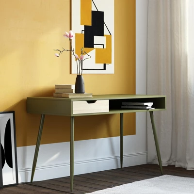 RealRooms Grafton Writing Desk, Olive Green 4 RealRooms Grafton Writing Desk, Olive Green - Image 2