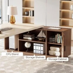 Tribesigns L-Shaped Computer Desk With Cabinet -Smart Office Sets GUEST 8c7cac11 3ccb 4efe 955f a782044d06df