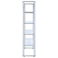 72.5" Contemporary 4 Shelf Bookcase With Glass Shelves Chrome - Coaster -Smart Office Sets GUEST 8ca5619c f700 461e bbc3 6f6311fc1b21
