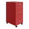 Space Solutions 18 Inch Wide Metal Mobile Organizer File Cabinet For Office Supplies & Hanging File Folders W/ Pencil Drawer & 3 File Drawers, Red -Smart Office Sets GUEST 8ce573a1 12f3 4fbf 8146 810e889939c4