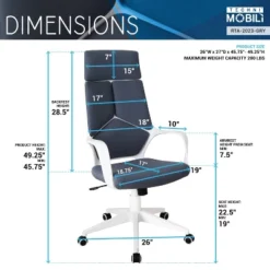 Modern Studio Office Chair Gray/White - Techni Mobili -Smart Office Sets GUEST 8cee2dfe 4791 4952 808d 773a51b2355a