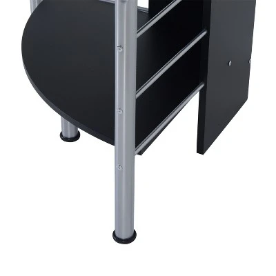 HOMCOM 62" Arch Corner Computer Desk With Printer Hutch And Storage Shelf 8 HOMCOM 62" Arch Corner Computer Desk With Printer Hutch And Storage Shelf - Image 6