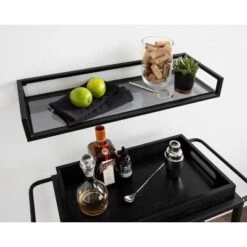 24" X 8" X 3" Blex Metal And Glass Wall Shelf - Kate & Laurel All Things Decor -Smart Office Sets GUEST 8ed287c8 ceec 4d28 91f8 e985b00f12e2