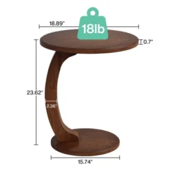 LITTLE TREE Boho Round C Shaped End Table Brown -Smart Office Sets GUEST 8ffbff35 ef46 4cd8 9080 8d0adf0051b3
