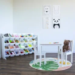 Cambridge Mega Kids' Toy Storage 28 Bin Organizer Bookshelf White - Humble Crew -Smart Office Sets GUEST 8ffc9f6c 7f95 47ba b3bb c1ea8bba332a