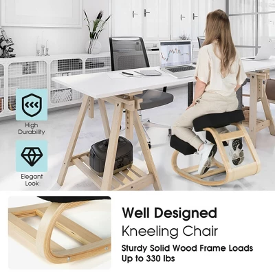 Costway Ergonomic Kneeling Chair Rocking Stool Upright Posture Office Furniture BlackGrey 8 Costway Ergonomic Kneeling Chair Rocking Stool Upright Posture Office Furniture BlackGrey - Image 6