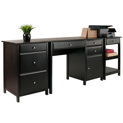 3pc Delta Home Office Set Black - Winsome 4 3pc Delta Home Office Set Black - Winsome - Image 2