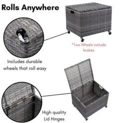 BIRDROCK HOME Rolling File Box - Storage Cabinet With Wheels - File Organizers Boxes- Home Office (Grey) -Smart Office Sets GUEST 93ddd9d7 fd0d 408e b7b6 5f77234ca583