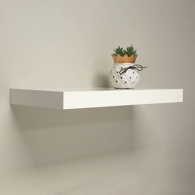24" Floating Shelf Wall Mounted Hidden Brackets White - Inplace 3 24" Floating Shelf Wall Mounted Hidden Brackets White - Inplace
