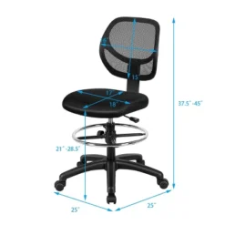 Mesh Drafting Chair Mid Back Office Chair Adjustable Height W/Footrest Armless -Smart Office Sets GUEST 95059783 032c 420a 9de7 4f7d73e51cd4