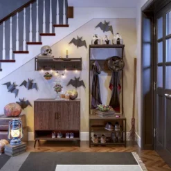 Afton 4 Hook Metal Frame Wall Shelf Woodgrain - RiverRidge Home -Smart Office Sets GUEST 95a0aa36 80a5 4b9d 9db5 f9edb38ddd6b