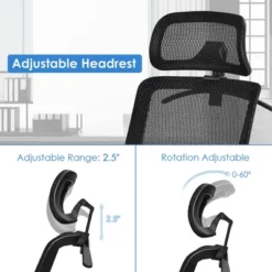 Costway Ergonomic High Back Mesh Office Chair Recliner Task Chair W/Hanger GreyBlack 21 Costway Ergonomic High Back Mesh Office Chair Recliner Task Chair W/Hanger GreyBlack -Smart Office Sets GUEST 95b37f6a 8b49 420e 91da 068e40b5f6ea
