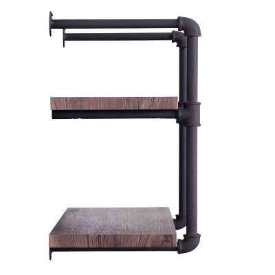 Tarian Industrial Wall-Mounted Shelf Dark Brown - Christopher Knight Home 6 Tarian Industrial Wall-Mounted Shelf Dark Brown - Christopher Knight Home - Image 4