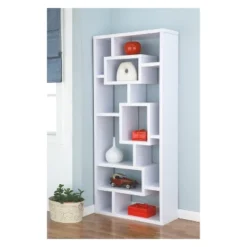71" Heather 16 Shelf Bookcase White - MiBasics -Smart Office Sets GUEST 95de1962 400f 41d8 9fec 51f884108acc