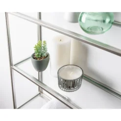 20" X 30" Ciel Tiered Wall Shelf Silver - Kate & Laurel All Things Decor -Smart Office Sets GUEST 973fe47e 228b 46fa adb1 dbc27a1d64e6