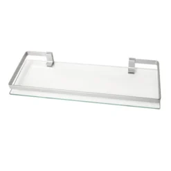 19.75" Floating Glass Bathroom Wall Shelf Chrome - Danya B. -Smart Office Sets GUEST 976382fa 9823 4105 8196 249d9a2d6dc7