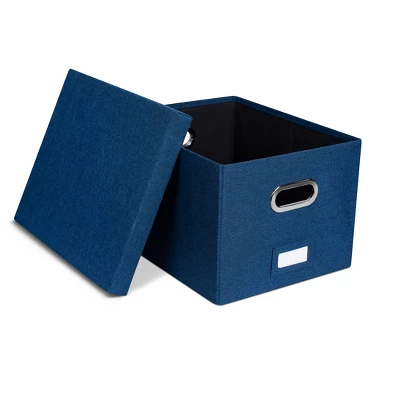 BirdRock Home 1-Pack Collapsible File Storage Organizer With Lid - Navy 7 BirdRock Home 1-Pack Collapsible File Storage Organizer With Lid - Navy - Image 5