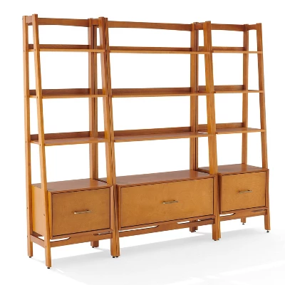 70.5" 3pc Landon Bookcase Set - Crosley 9 70.5" 3pc Landon Bookcase Set - Crosley - Image 7