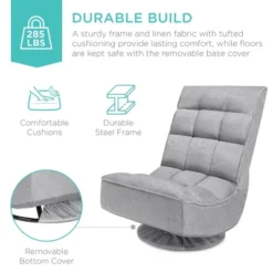 Best Choice Products Folding Floor Gaming Chair For Home, Office W/ 360-Degree Swivel, 4 Adjustable Positions -Smart Office Sets GUEST 99a568d3 4859 415e 9448 8bed5a4f19d7