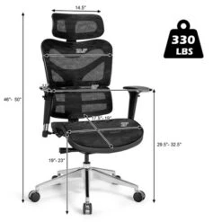 Costway Ergonomic Mesh Office Chair Adjustable High Back Chair W/ Lumbar Support -Smart Office Sets GUEST 9b871928 5d6a 45cf 88b4 9ce260a43f8c