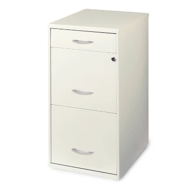 Space Solutions 3 Drawer Letter Width Vertical File Cabinet With Pencil Drawer Pearl White 4 Space Solutions 3 Drawer Letter Width Vertical File Cabinet With Pencil Drawer Pearl White - Image 2