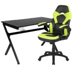 Flash Furniture Gaming Desk And Racing Chair Set With Cup Holder, Headphone Hook & 2 Wire Management Holes -Smart Office Sets GUEST 9c56e17a b523 47b2 bd67 768109659434 1