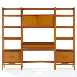 3pc Landon Desk And Bookcases Set Acorn - Crosley -Smart Office Sets GUEST 9c6c3d55 f507 41c2 addd 53ecc7f611a8