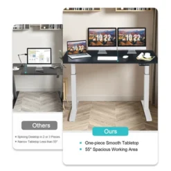 Costway Electric 55''x28'' Standing Desk Adjustable Sit To Stand W/ Controller -Smart Office Sets GUEST 9c9a7b1f d910 4ab3 82c0 351d54eb89c9