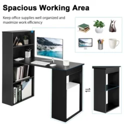 Costway Computer Desk Writing Workstation Office W/6-Tier Storage Shelves WhiteBlack -Smart Office Sets GUEST 9d00ccbc f851 4477 90c7 632087da6b03