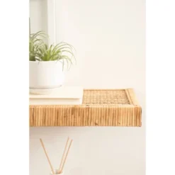 Kate & Laurel All Things Decor 2pc Rahmati Rattan Floating Shelves Natural -Smart Office Sets GUEST 9d05c061 1761 4290 b101 0a8be6bd133f