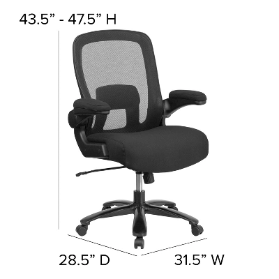 Flash Furniture HERCULES Series Big & Tall 500 Lb. Rated Mesh Executive Swivel Ergonomic Office Chair With Adjustable Lumbar 5 Flash Furniture HERCULES Series Big & Tall 500 Lb. Rated Mesh Executive Swivel Ergonomic Office Chair With Adjustable Lumbar - Image 3