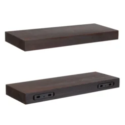 Farmlyn Creek 3 Pack Wall Mounted Wooden Floating Shelf For Nursery, Office, Bedrooms & Space Saving, Black, 15.7 X 5.5 X 1.5 In -Smart Office Sets GUEST 9db33235 3510 4e29 b8f3 1030c7e6fe12
