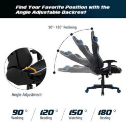 Costway X-Shaped Gaming Desk & Racing Style Massage Chair Set Home Office Black+White/Blue/Grey/Red -Smart Office Sets GUEST 9db5e53d f389 423f b130 b15f947d01be