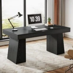 Tribesigns 55 Inches Home Office Executive Desk With Double Trapezoid Base