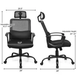 Costway Mesh Office Chair High Back Ergonomic Swivel Chair W/ Lumbar Support & Headrest -Smart Office Sets GUEST 9e849838 e0be 4d7e 8870 ef17e618b889