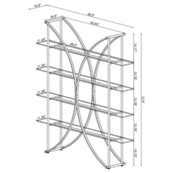 72.5" Contemporary 4 Shelf Bookcase With Glass Shelves Chrome - Coaster -Smart Office Sets GUEST 9f1867df b0e6 4d37 8bd9 e00581b42413