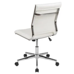 Merrick Lane Ergonomic Swivel Office Chair Ribbed Back And Seat Mid-Back Armless Computer Desk Chair With Metal Base -Smart Office Sets GUEST 9f619782 77ae 4fc4 b62a 67eadf065911