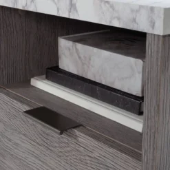 East Rock Computer Desk Ashen Oak - Sauder: Laminated Surface, MDF Frame, Metal Hardware, 5-Year Warranty -Smart Office Sets GUEST 9f7e8110 c2b7 4c99 a5cd d537b2f3e8ae