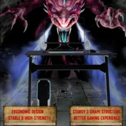 Costway Z-Shaped Racing Style Desk & Massage Gaming Chair Set For Home Office -Smart Office Sets GUEST a0132521 be6b 4db6 864d 208950020f61