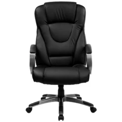 Emma And Oliver High Back Black LeatherSoft Swivel Office Chair Titanium Nylon Base/Loop Arms -Smart Office Sets GUEST a0a8514f 3c46 41dc 9326 42125aa1623c