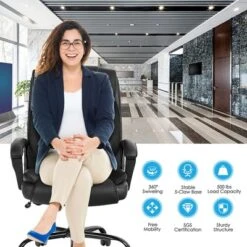 Costway Big & Tall 500lb Massage Office Chair E Xecutive PU Leather Computer Desk Chair -Smart Office Sets GUEST a1021dcf 2e69 4826 a1ab a8ab532e72cc