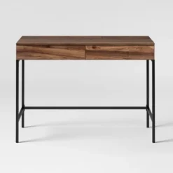 Loring Wood Writing Desk With Drawers And Charging Station - Threshold™ -Smart Office Sets GUEST a180d95f 494d 40fe 99aa 477952f0ae1b